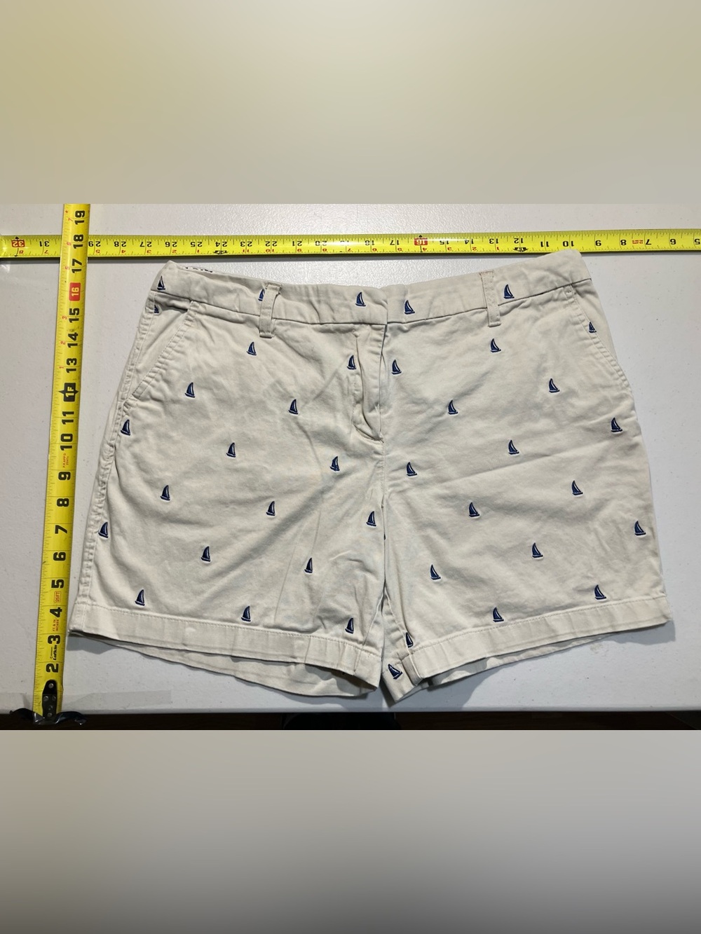 Cambridge Dry Goods Khaki Chino [Shorts/Pants] Sailboat Embroidered Size 12